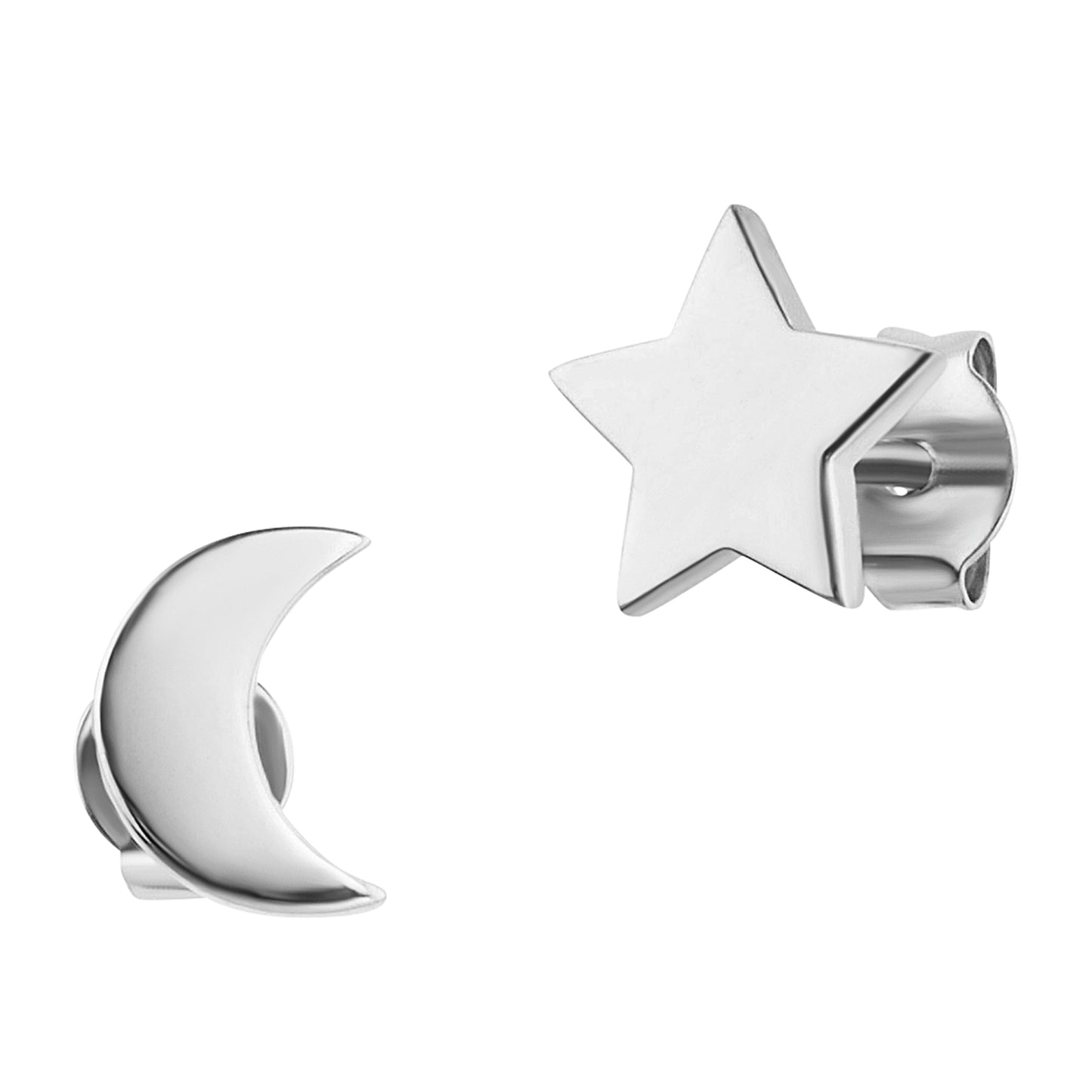 cai Ohrstecker 925/- Sterling Silber rhodiniert 0,75cm ohne Stein