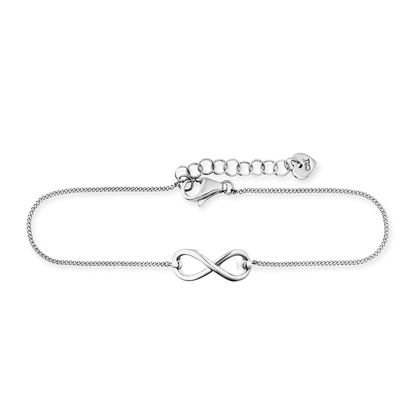 cai Armband Flachpanzerkette 925/- Sterling Silber rhodiniert 19,0cm ohne Stein