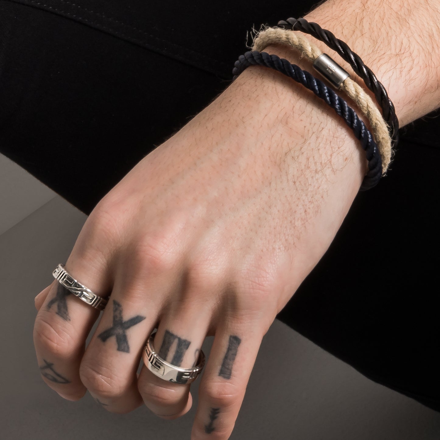 cai Armband Textilband Edelstahl 20cm ohne Stein