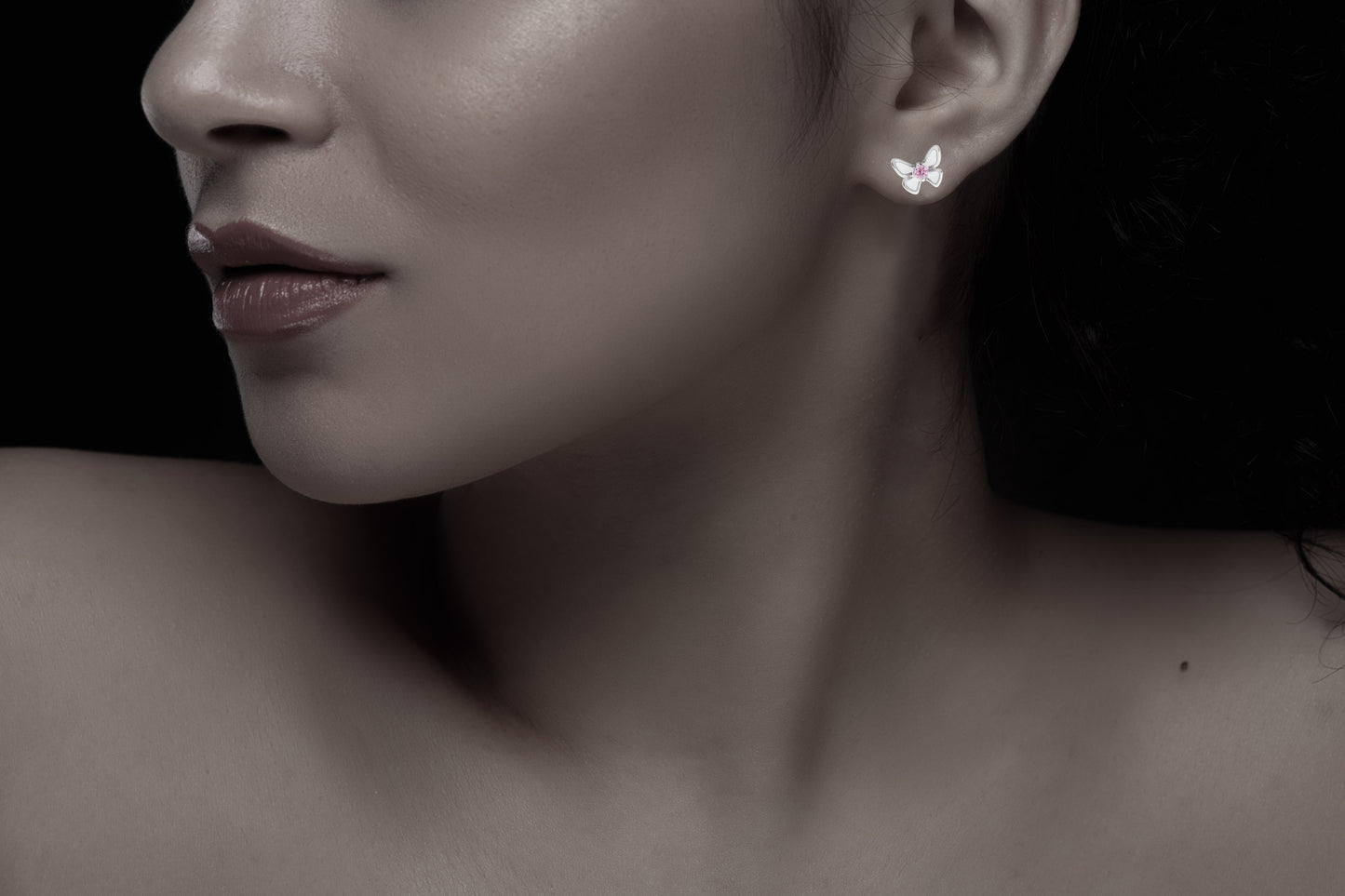 Ohrringe 925/- Sterling Silber rhodiniert 0,6cm Zirkonia