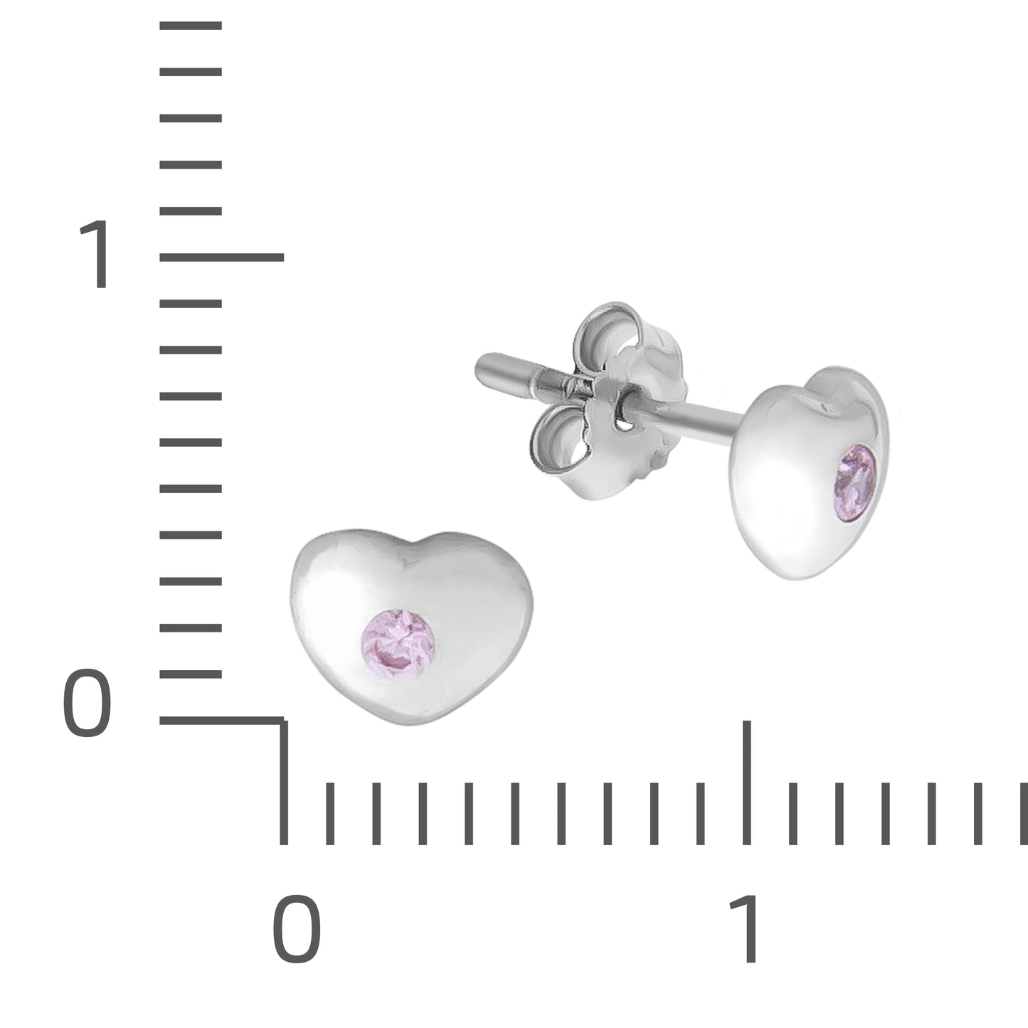 Ohrringe 925/- Sterling Silber rhodiniert 0,5cm Zirkonia