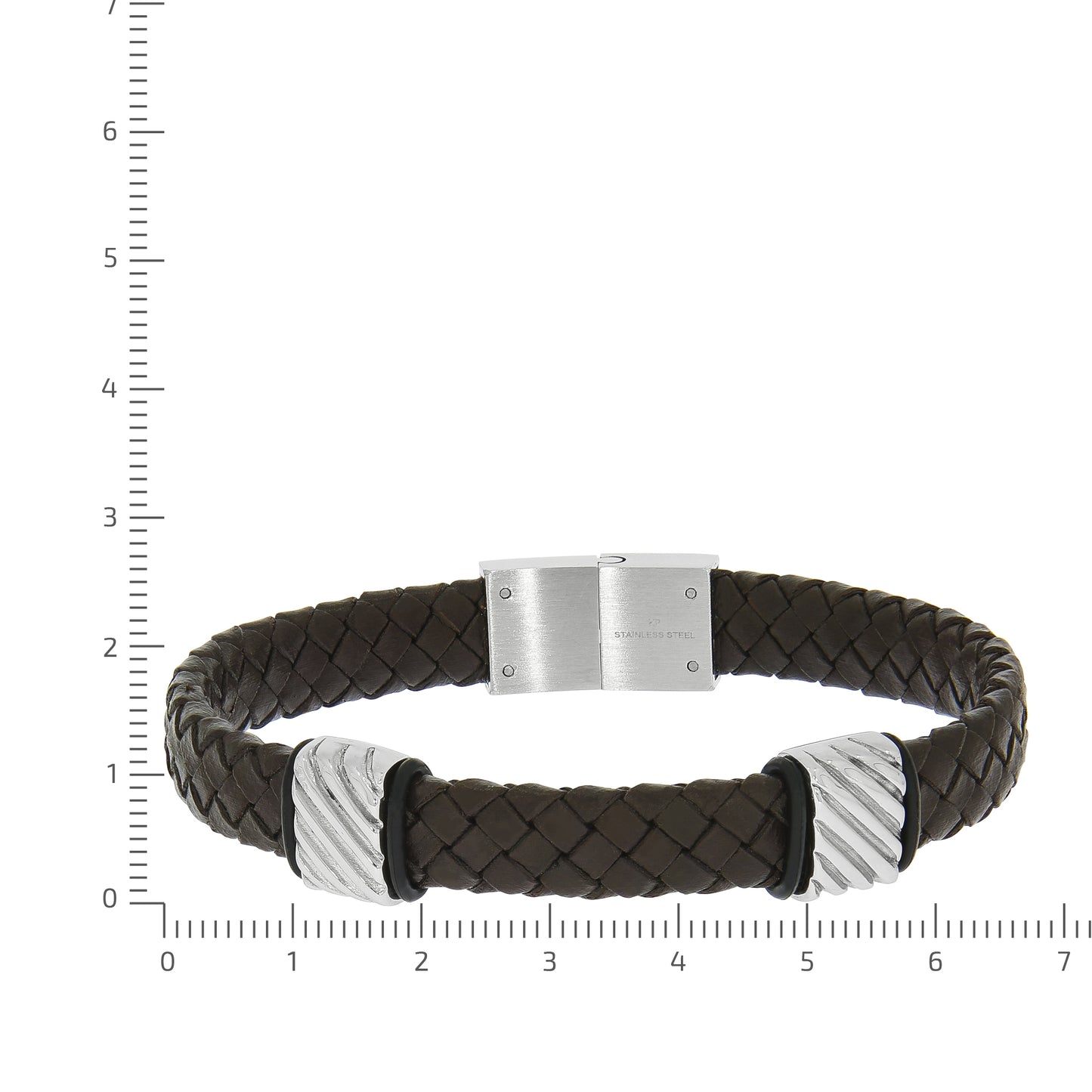 Armband Lederband Edelstahl 21,5cm
