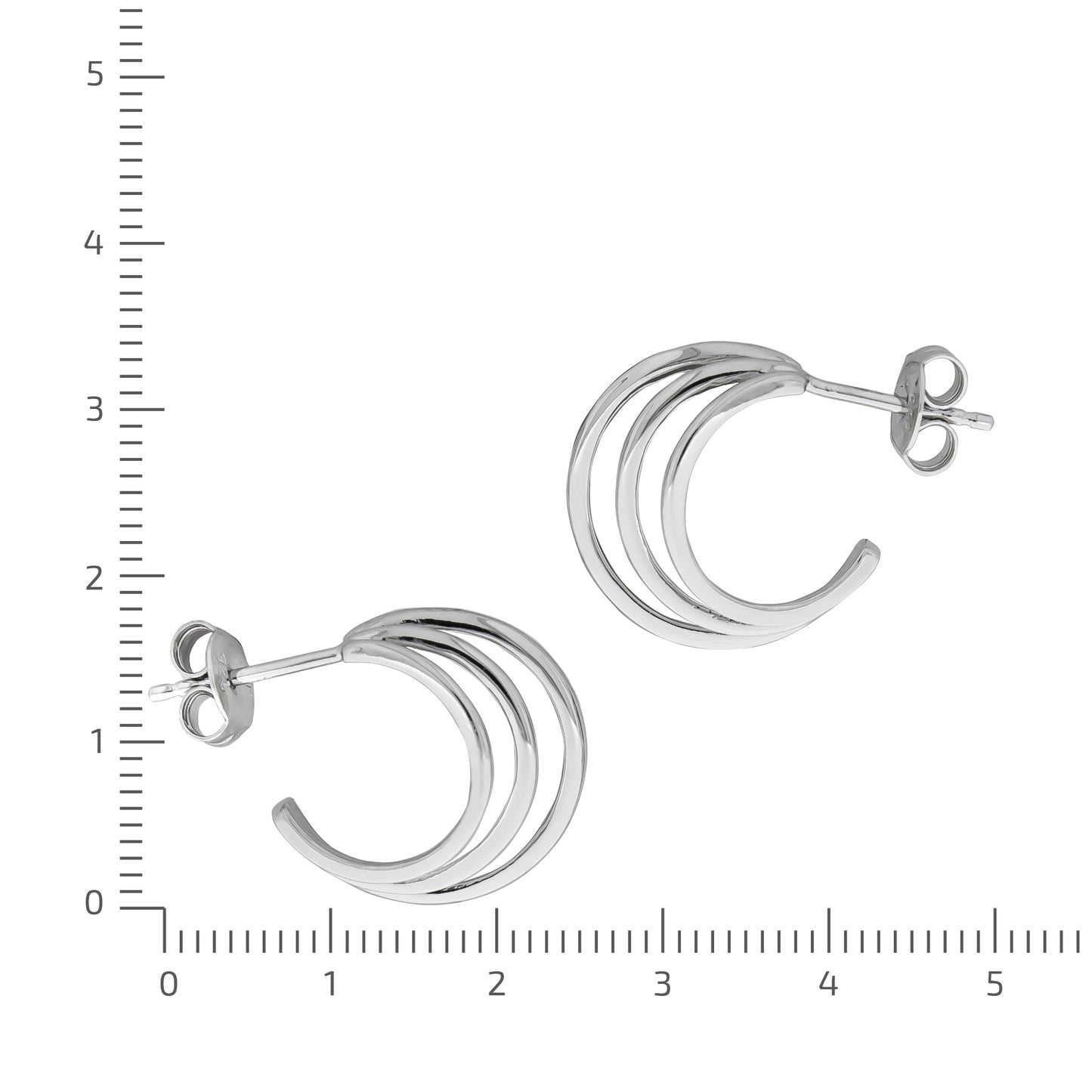 Ohrstecker 925/- Sterling Silber rhodiniert 1,6cm ohne