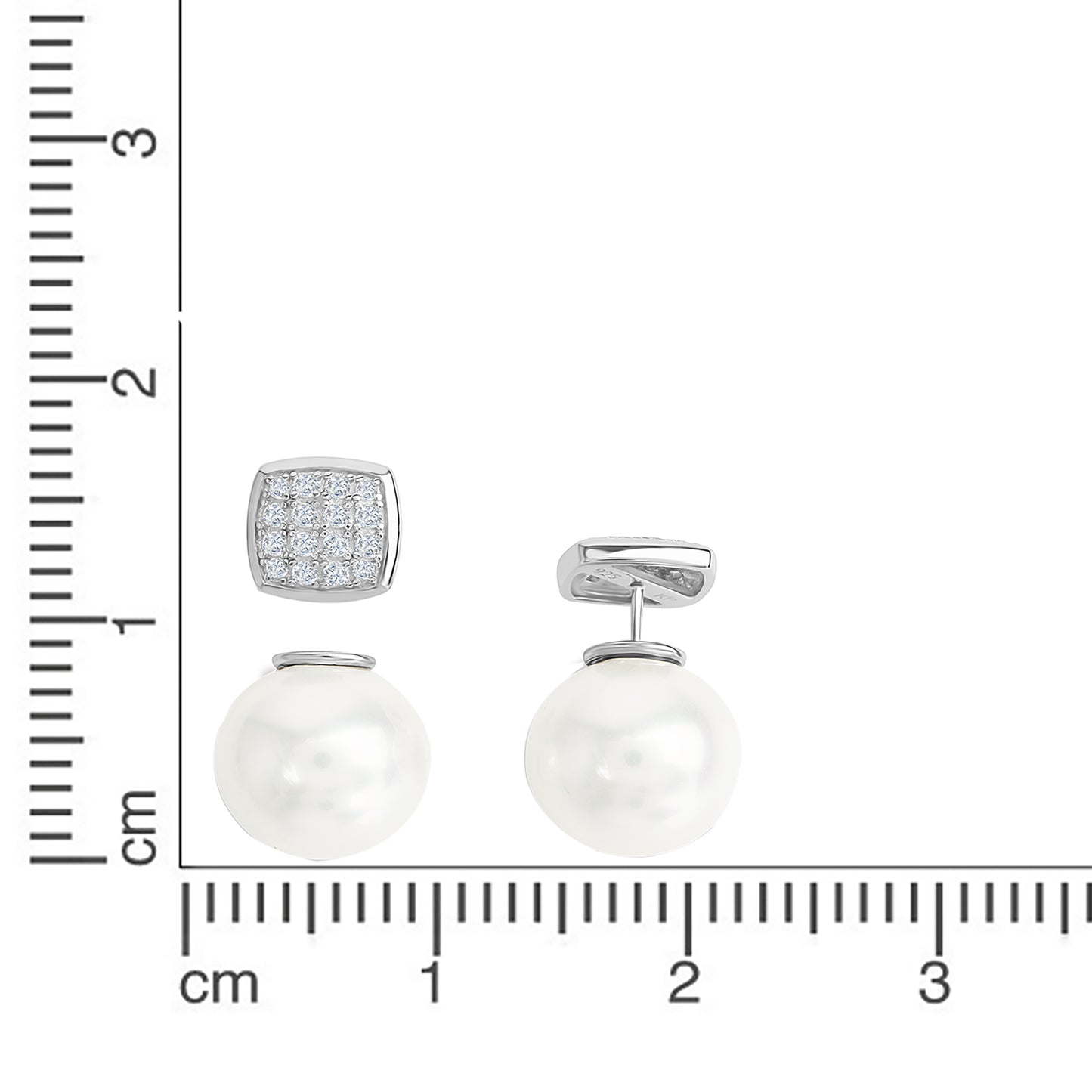 Ohrstecker 925/- Sterling Silber rhodiniert 2,3cm Zirkonia