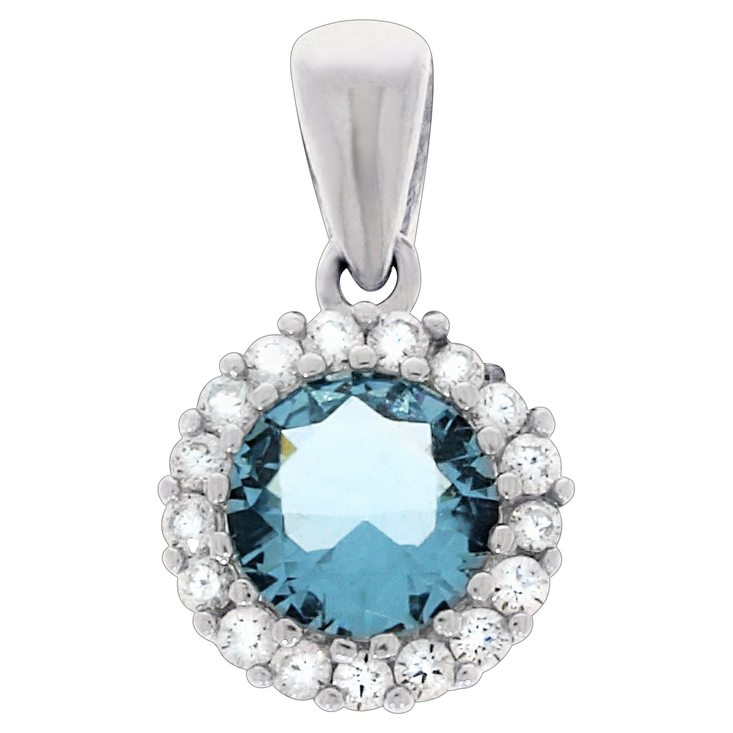 Anhänger 925/- Sterling Silber rhodiniert 1,8cm Kristall