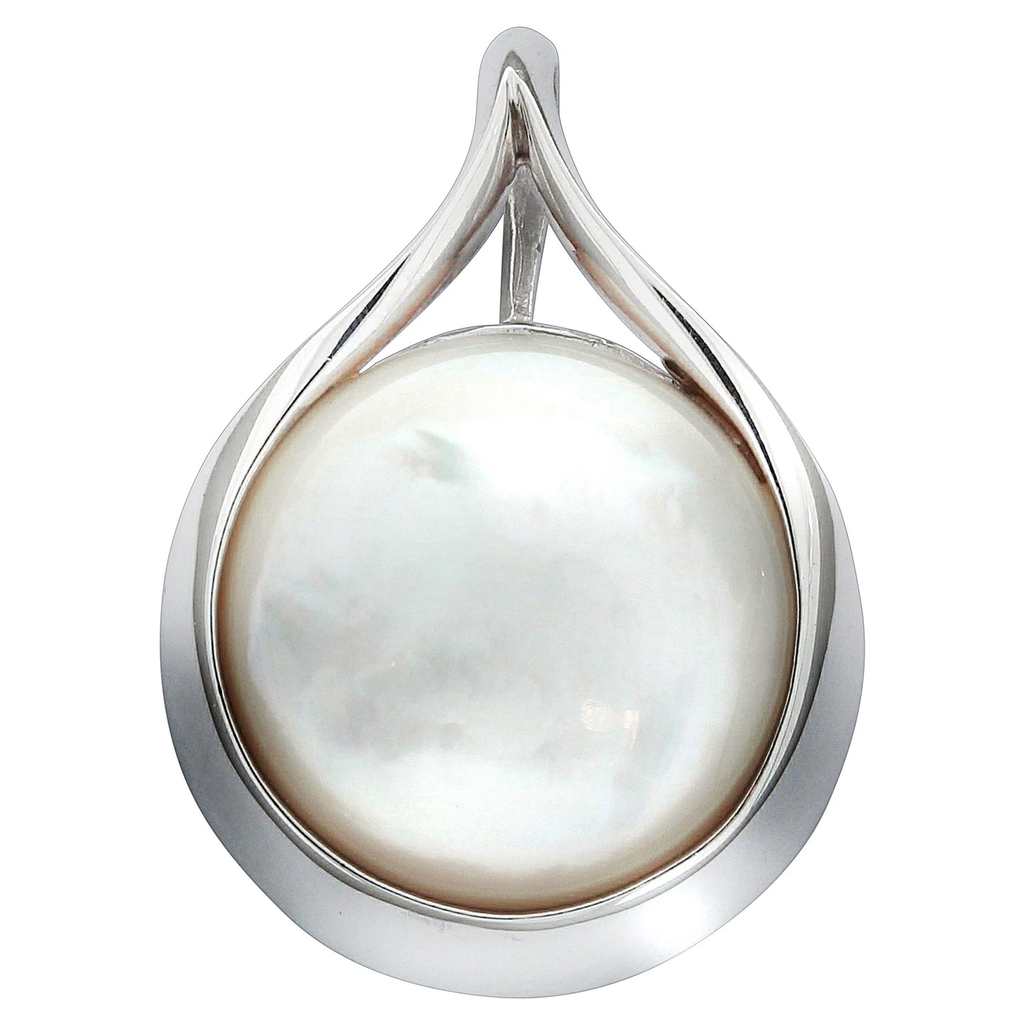 Anhänger 925/- Sterling Silber rhodiniert 2,5cm Perlmutt