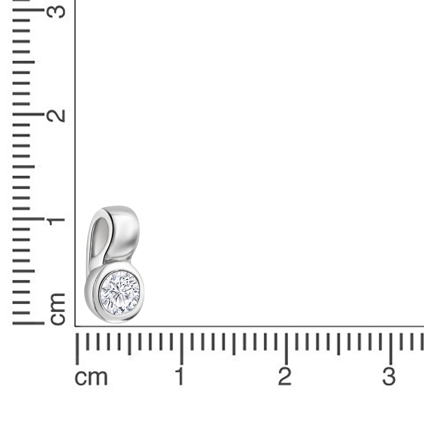 Anhänger 925/- Sterling Silber rhodiniert 1,3cm Zirkonia