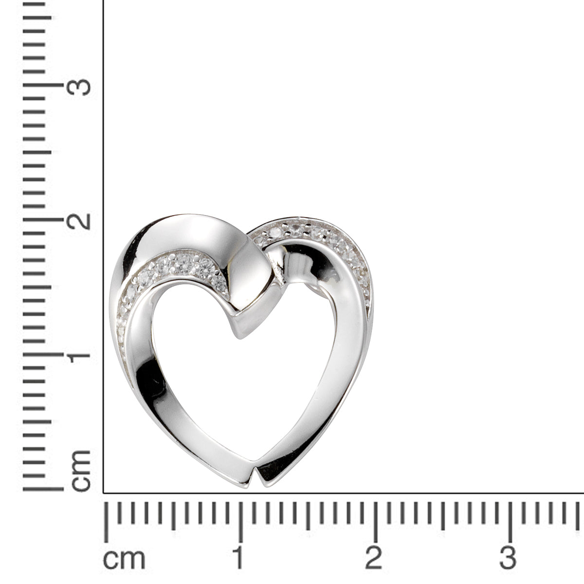 Anhänger 925/- Sterling Silber rhodiniert 1,9cm Zirkonia