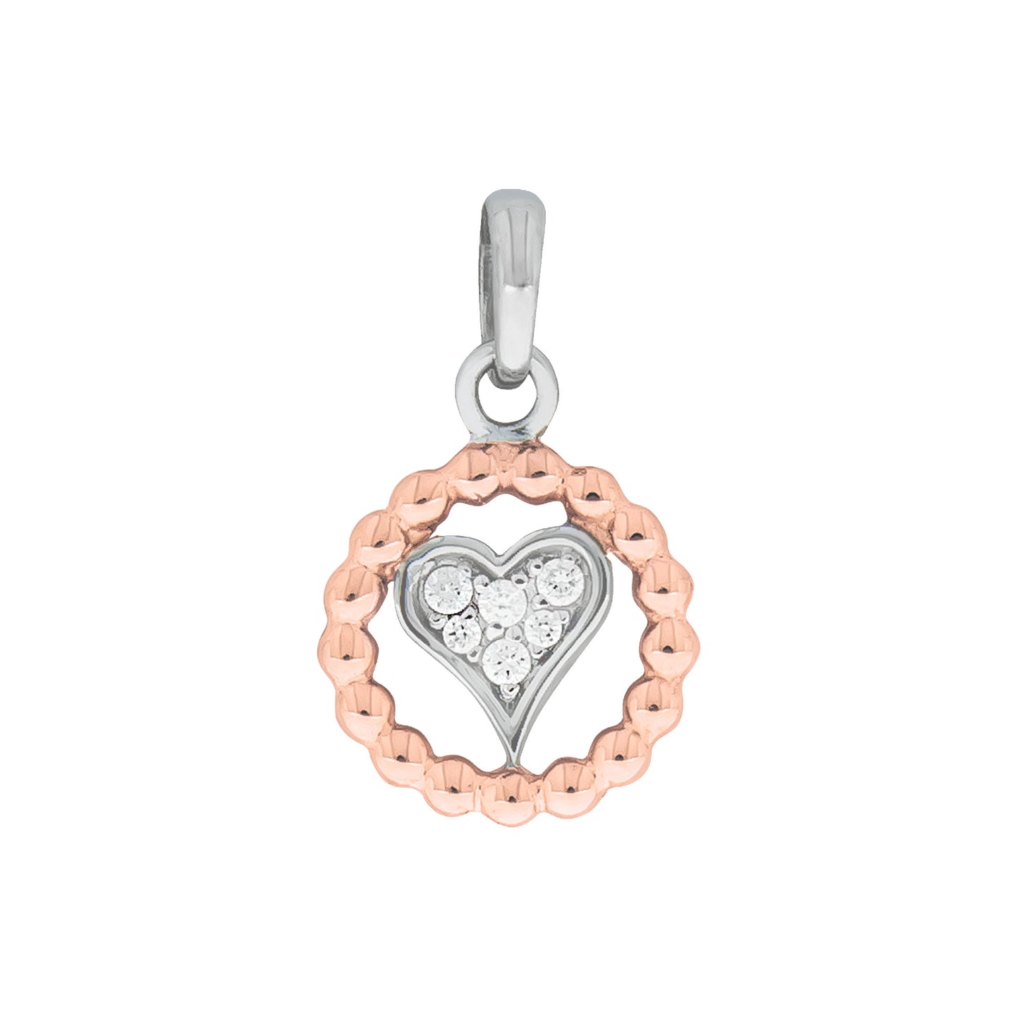 Anhänger 925/- Sterling Silber rotvergoldet (teil) 18,5cm Zirkonia