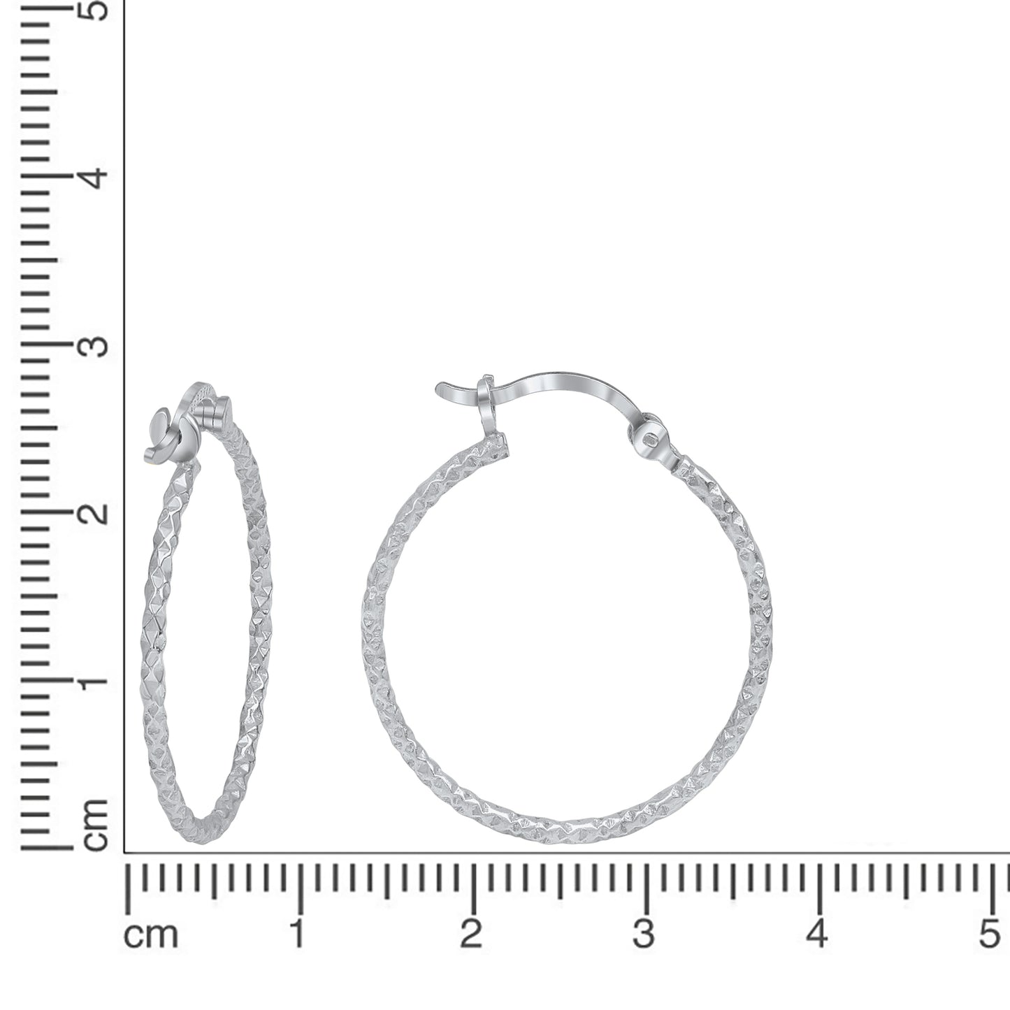 Creolen 925/- Sterling Silber rhodiniert 2,5cm ohne Stein