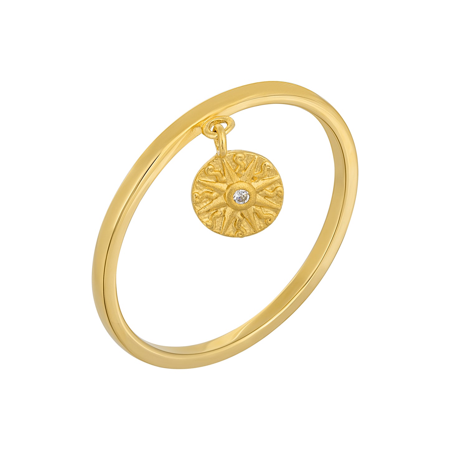 cai Ring 925/- Sterling Silber vergoldet Zirkonia