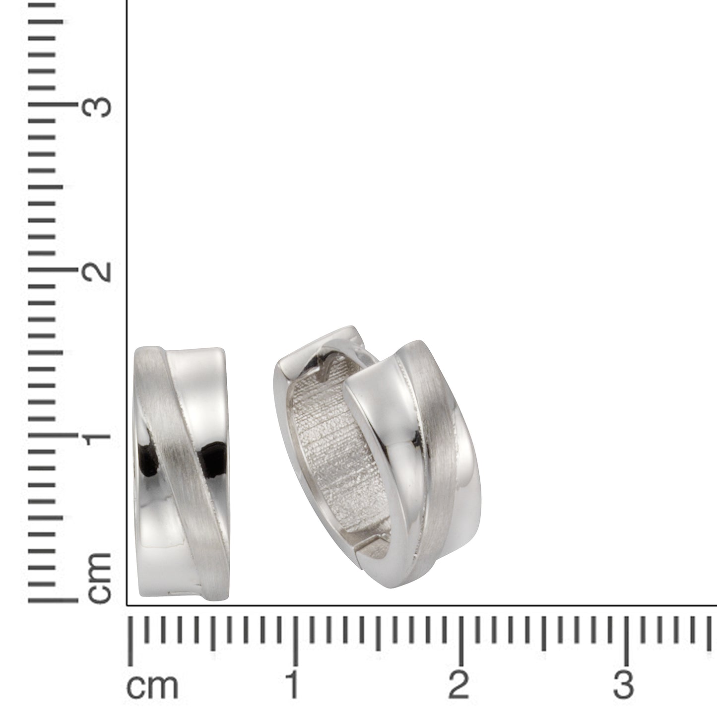 Creolen 925/- Sterling Silber rhodiniert 1,5cm ohne Stein