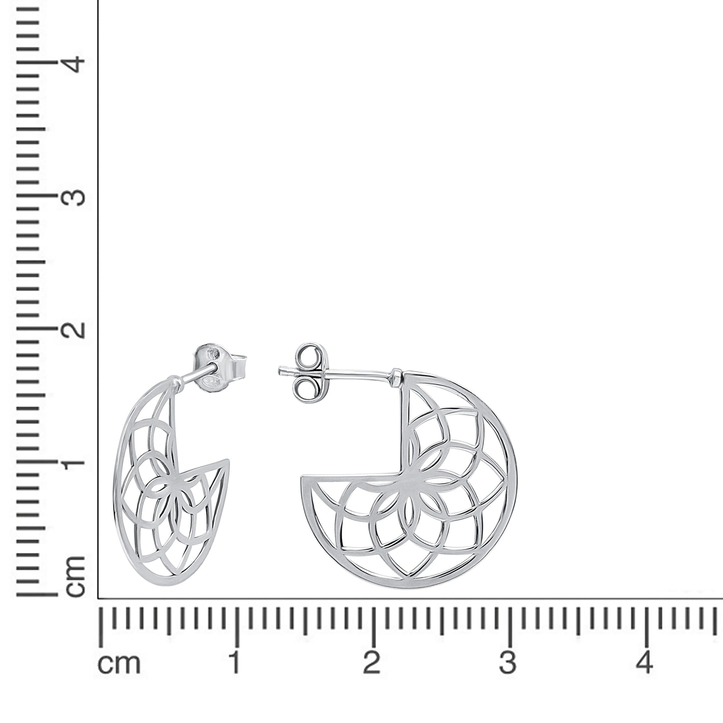 Creolen 925/- Sterling Silber rhodiniert 2,0cm ohne Stein