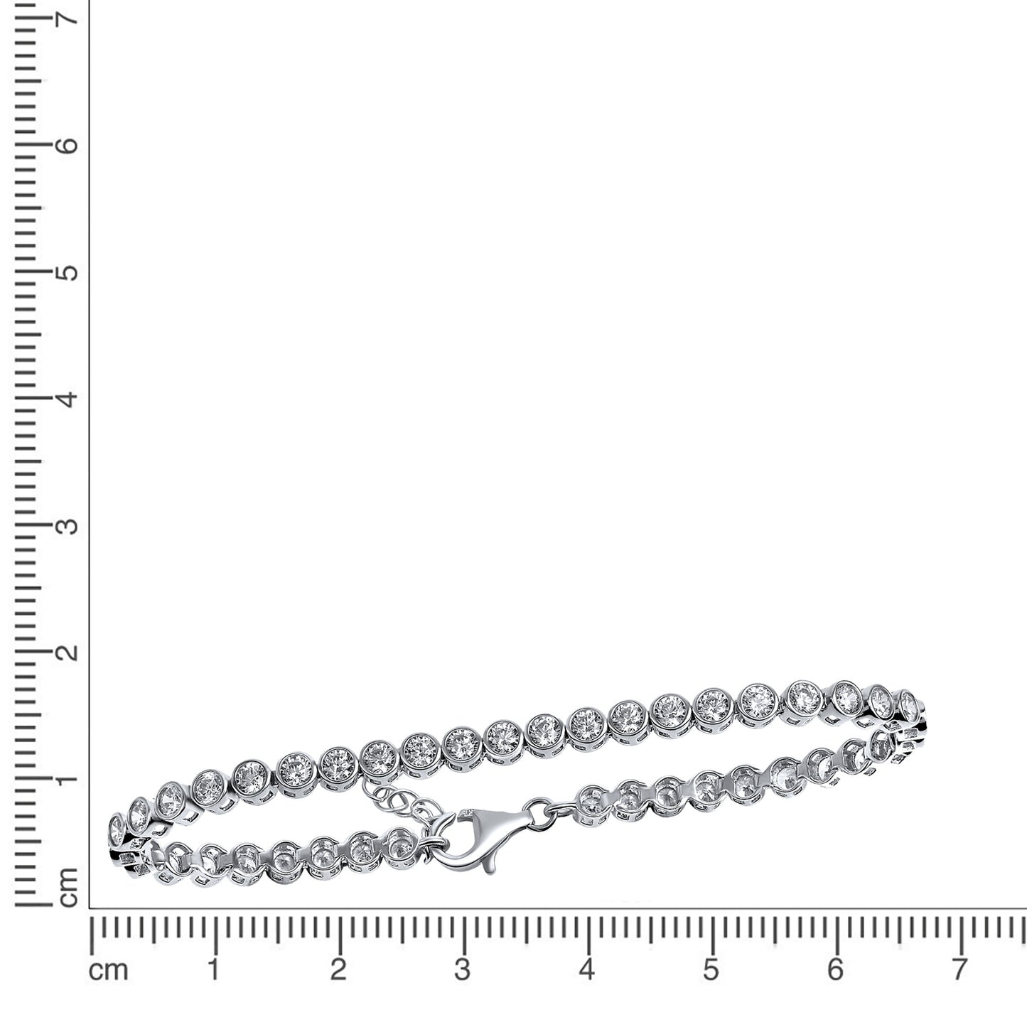 Armband Gliederarmband 925/- Sterling Silber rhodiniert 18cm Zirkonia