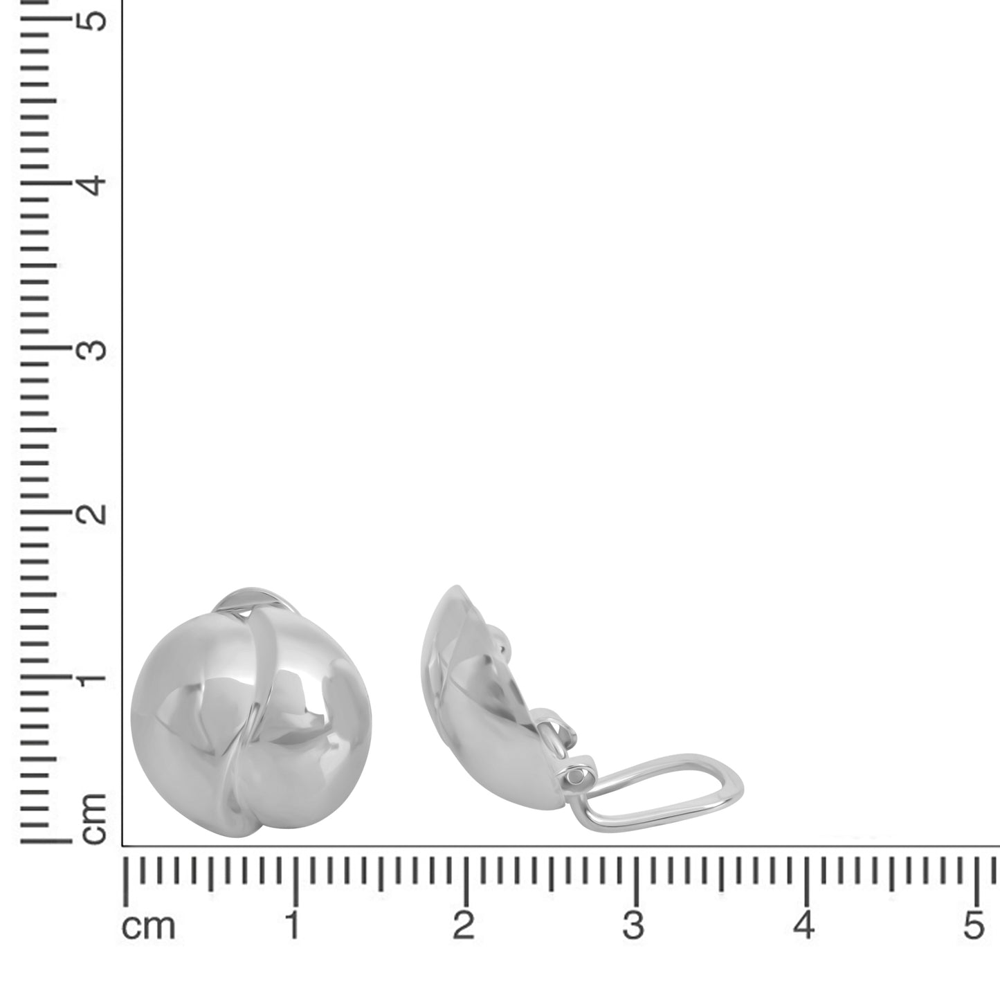 Ohrclip 925/- Sterling Silber rhodiniert 1,4cm