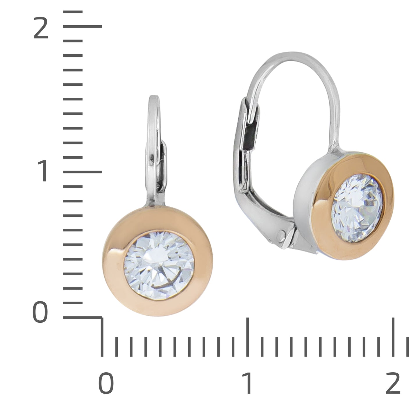 Ohrhänger 925/- Sterling Silber rhodiniert 1,5cm Zirkonia