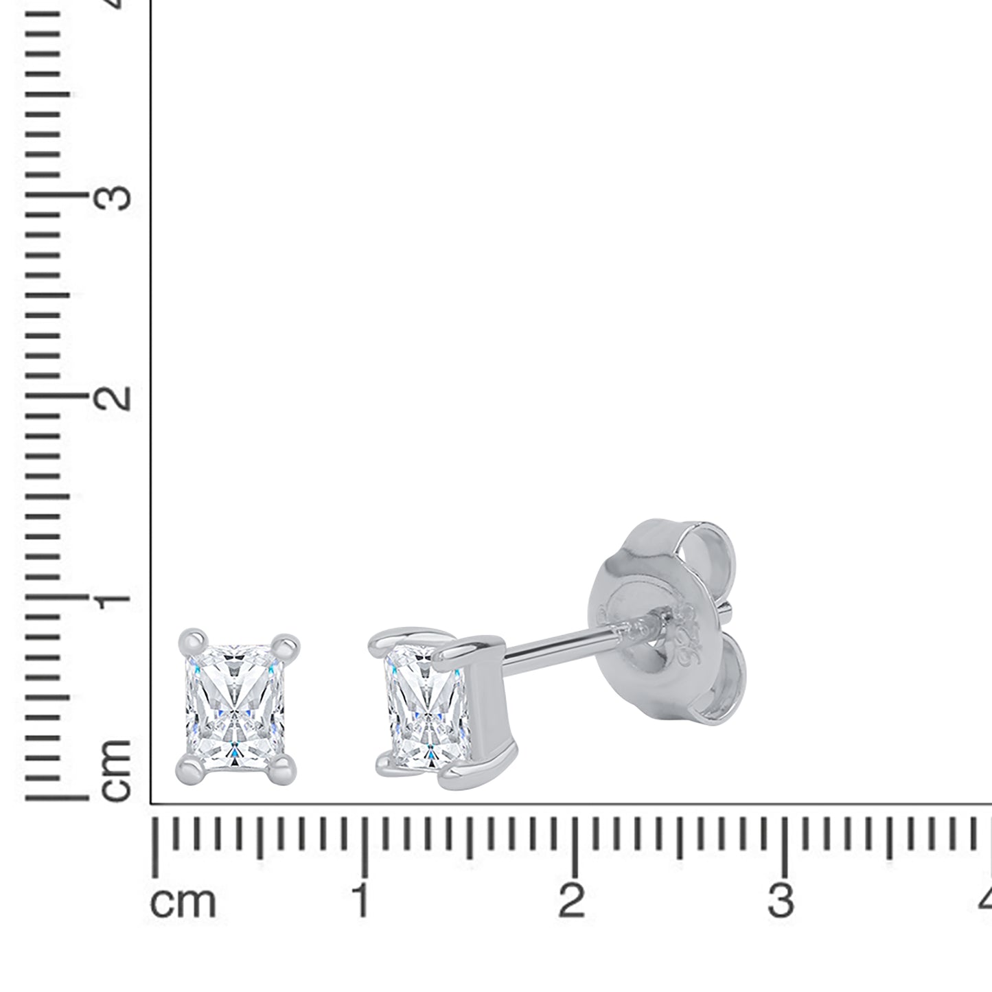 Ohrstecker 925/- Sterling Silber rhodiniert 1cm Zirkonia