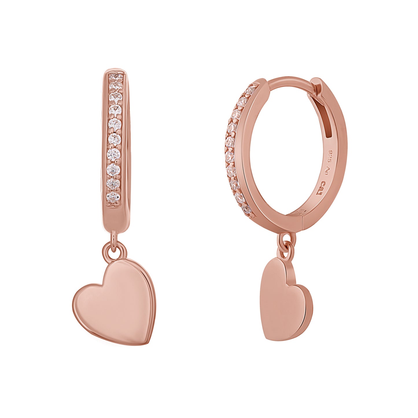 cai Creole 925/- Sterling Silber rotvergoldet 2,3cm Zirkonia