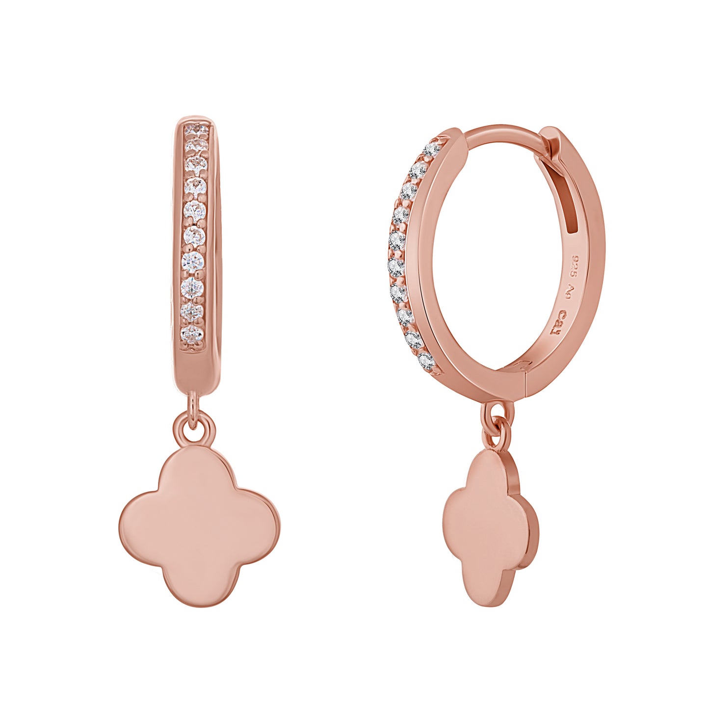 cai Creolen 925/- Sterling Silber rotvergoldet 2,5cm Zirkonia