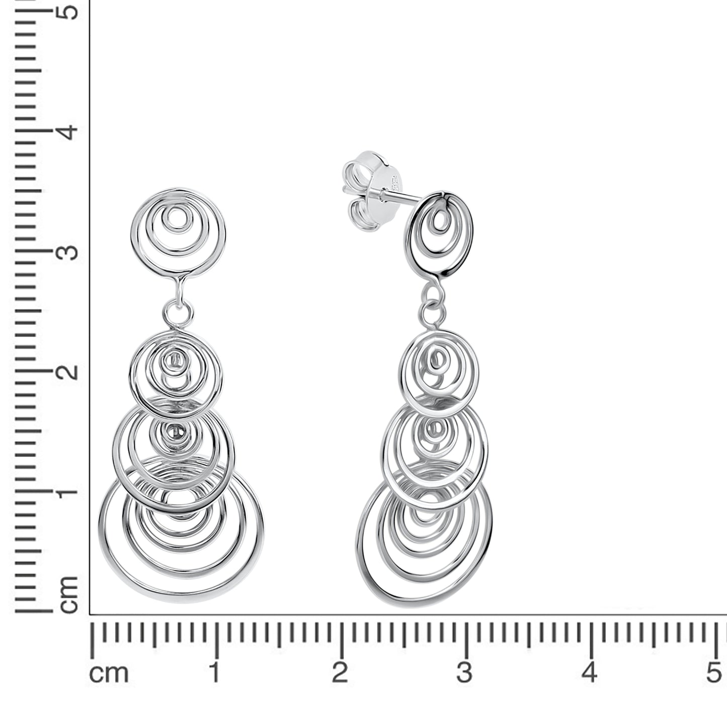 Ohrstecker 925/- Sterling Silber rhodiniert 3,6cm