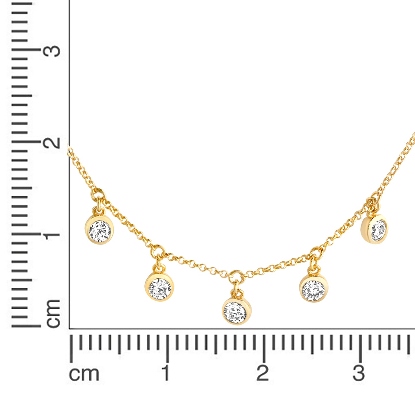 Halskette Ankerkette 925/- Sterling Silber vergoldet 45cm Zirkonia