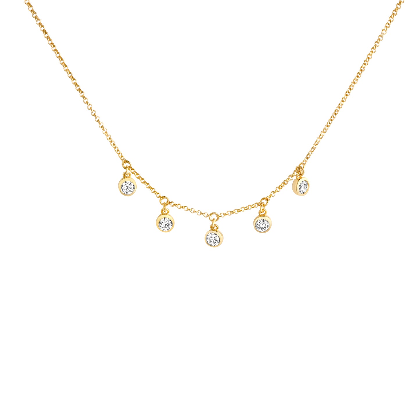 Halskette Ankerkette 925/- Sterling Silber vergoldet 45cm Zirkonia