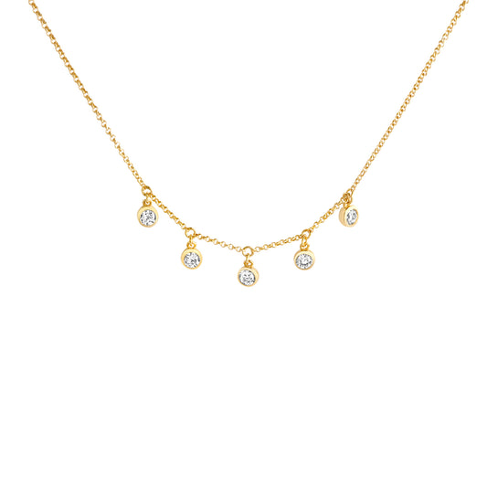 Halskette Ankerkette 925/- Sterling Silber vergoldet 45cm Zirkonia