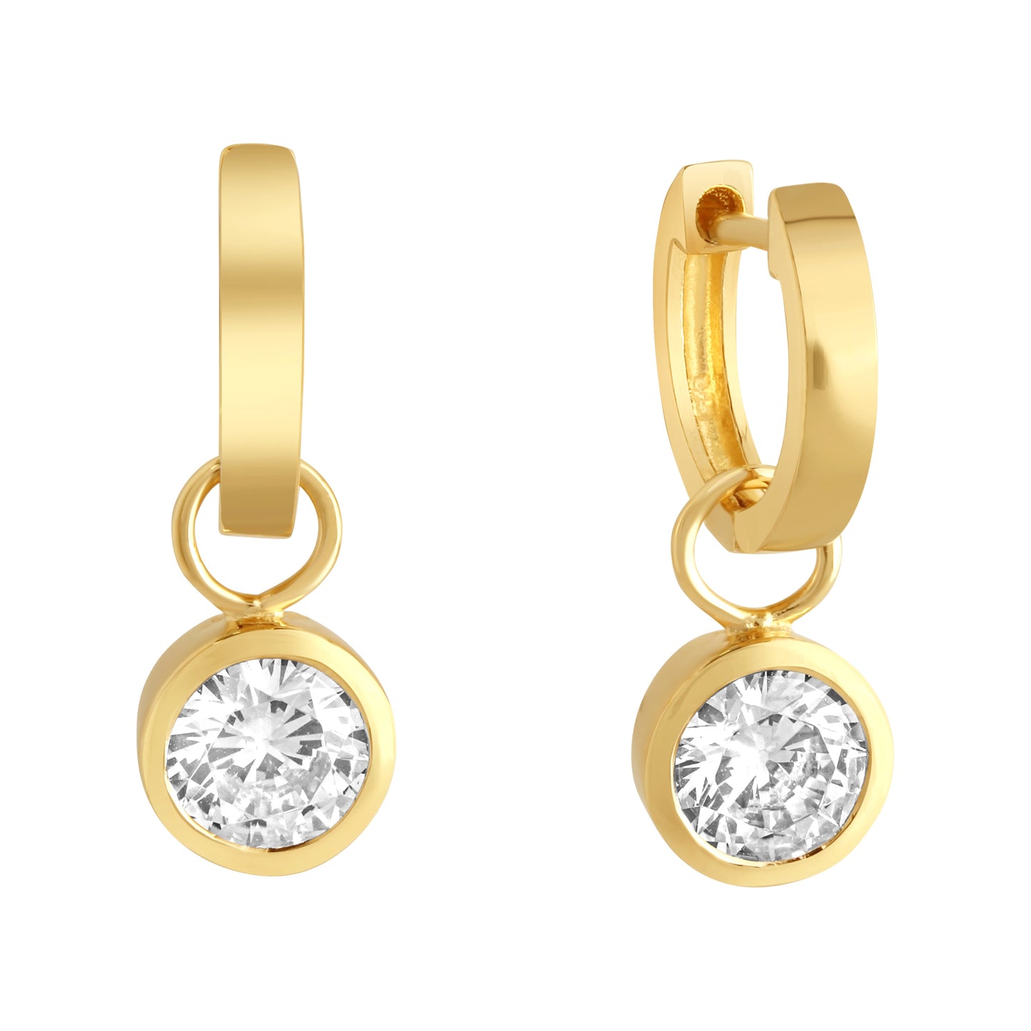 Ohrringe 925/- Sterling Silber vergoldet 1,4cm Zirkonia
