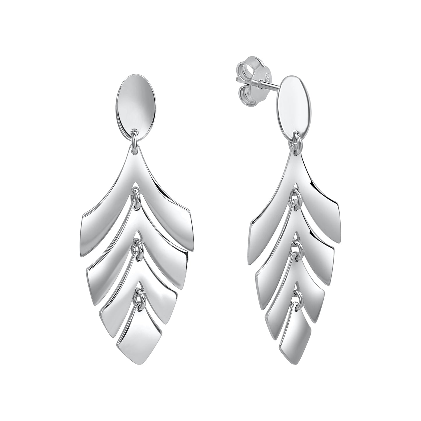 Ohrstecker 925/- Sterling Silber rhodiniert 3,9cm