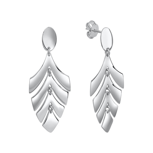 Ohrstecker 925/- Sterling Silber rhodiniert 3,9cm