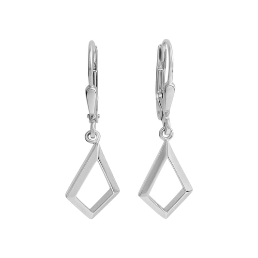 Ohrhänger 925 Silber Raute 925/- Sterling Silber rhodiniert 2,9cm