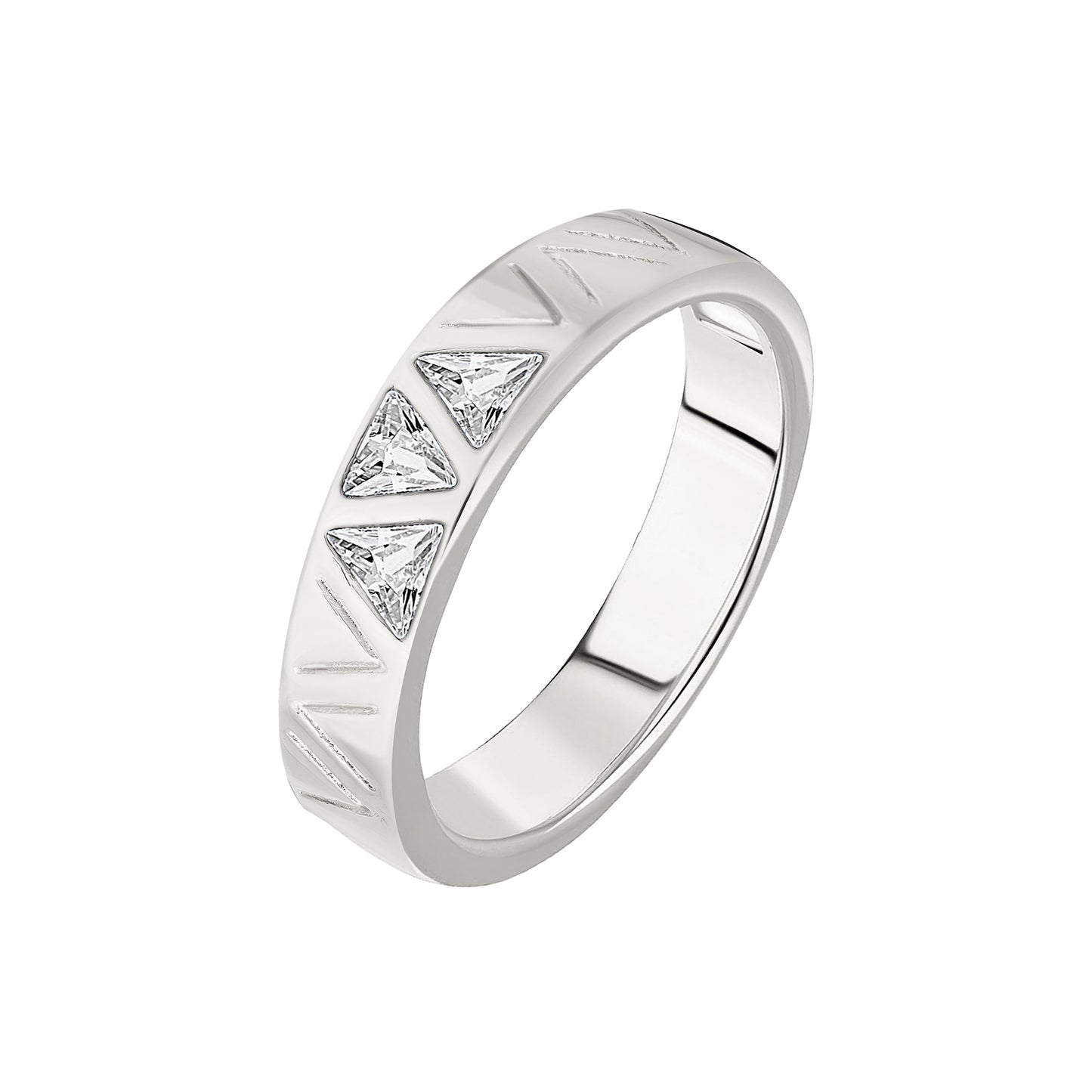 cai Ring 925/- Sterling Silber rhodiniert Zirkonia