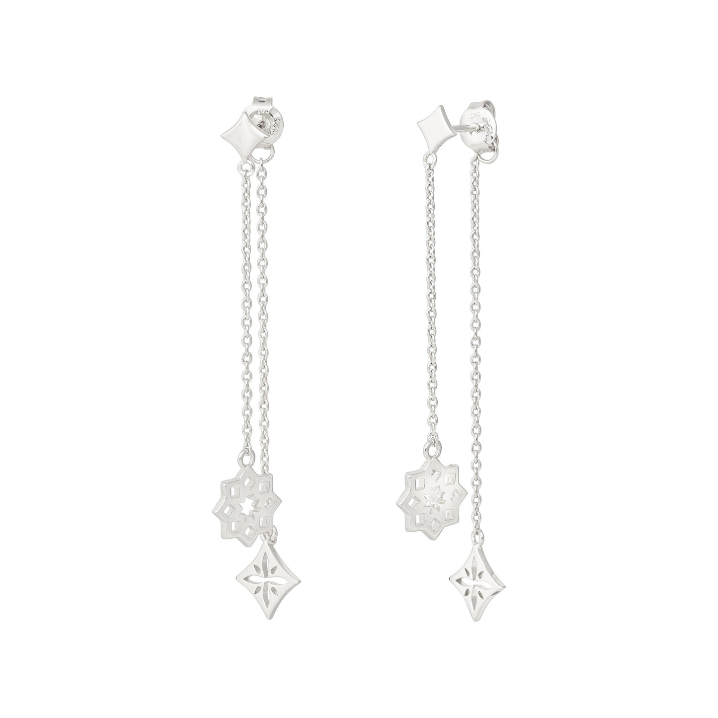 cai Ohrringe 925/- Sterling Silber rhodiniert 5,0cm ohne