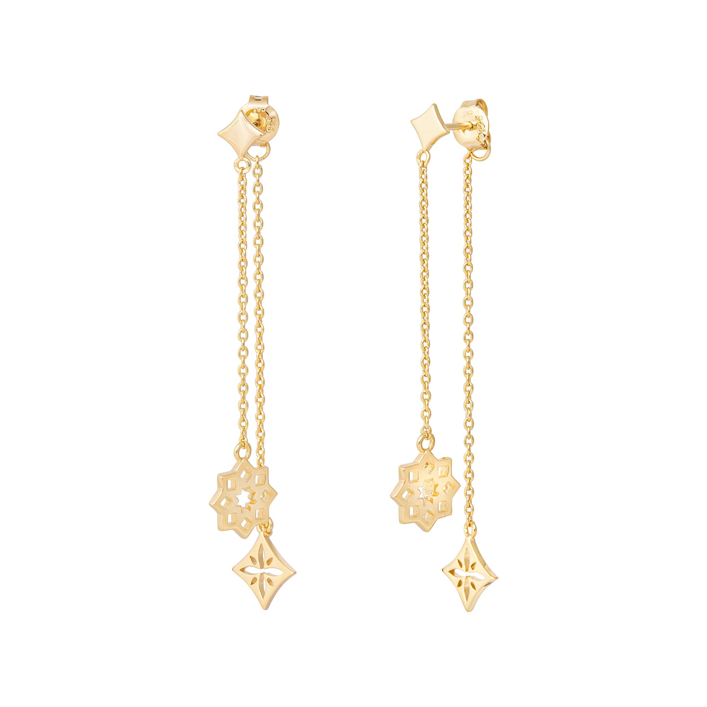 cai Ohrringe 925/- Sterling Silber vergoldet 5,0cm ohne