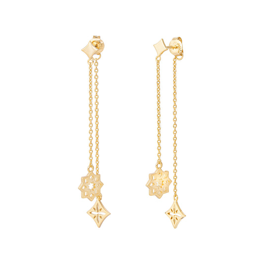 cai Ohrringe 925/- Sterling Silber vergoldet 5,0cm ohne