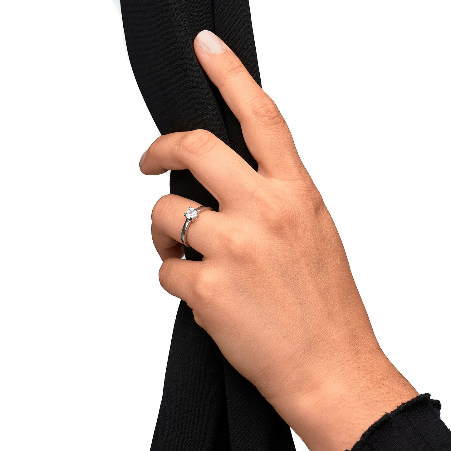 Ring 925/- Sterling Silber rhodiniert Blautopas beh.