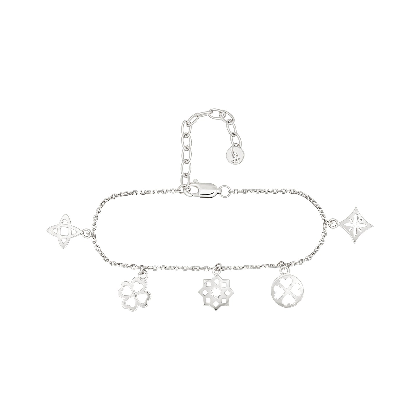 cai Armband Ankerkette 925/- Sterling Silber rhodiniert 19,0cm