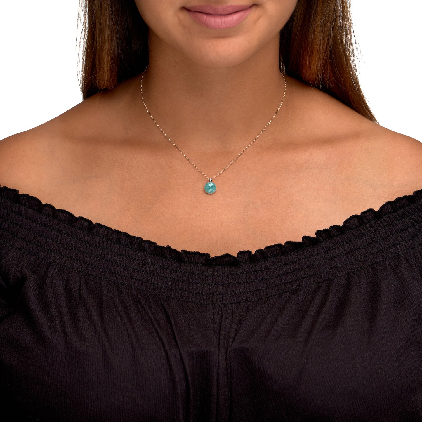 Anhänger mit Kette Ankerkette 925/- Sterling Silber vergoldet 45,0cm Amazonit