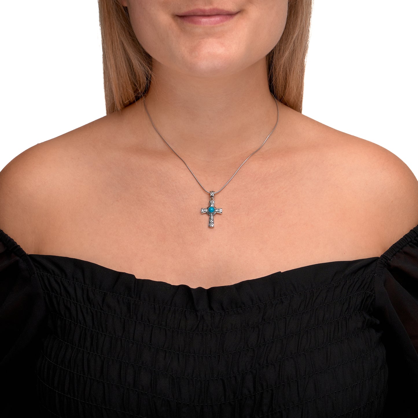 Anhänger mit Kette keine / nicht relevant 925/- Sterling Silber oxidiert 47,0cm Türkis