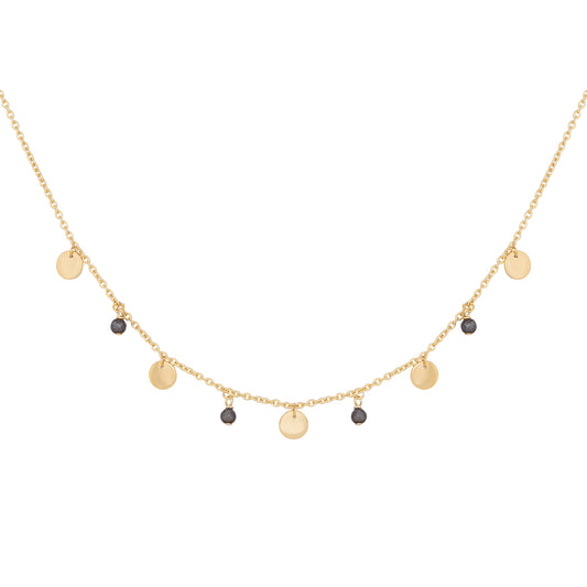 cai Collier Ankerkette 925/- Sterling Silber vergoldet 45,0cm Hämatit