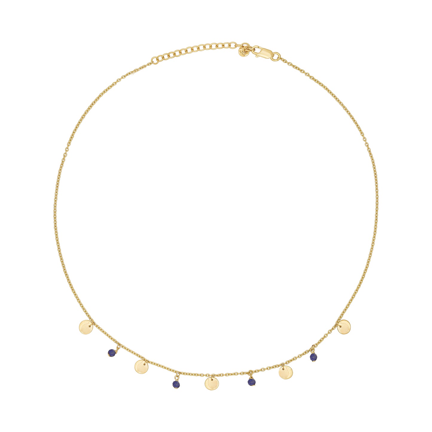 cai Collier Ankerkette 925/- Sterling Silber vergoldet 45,0cm Lapislazuli