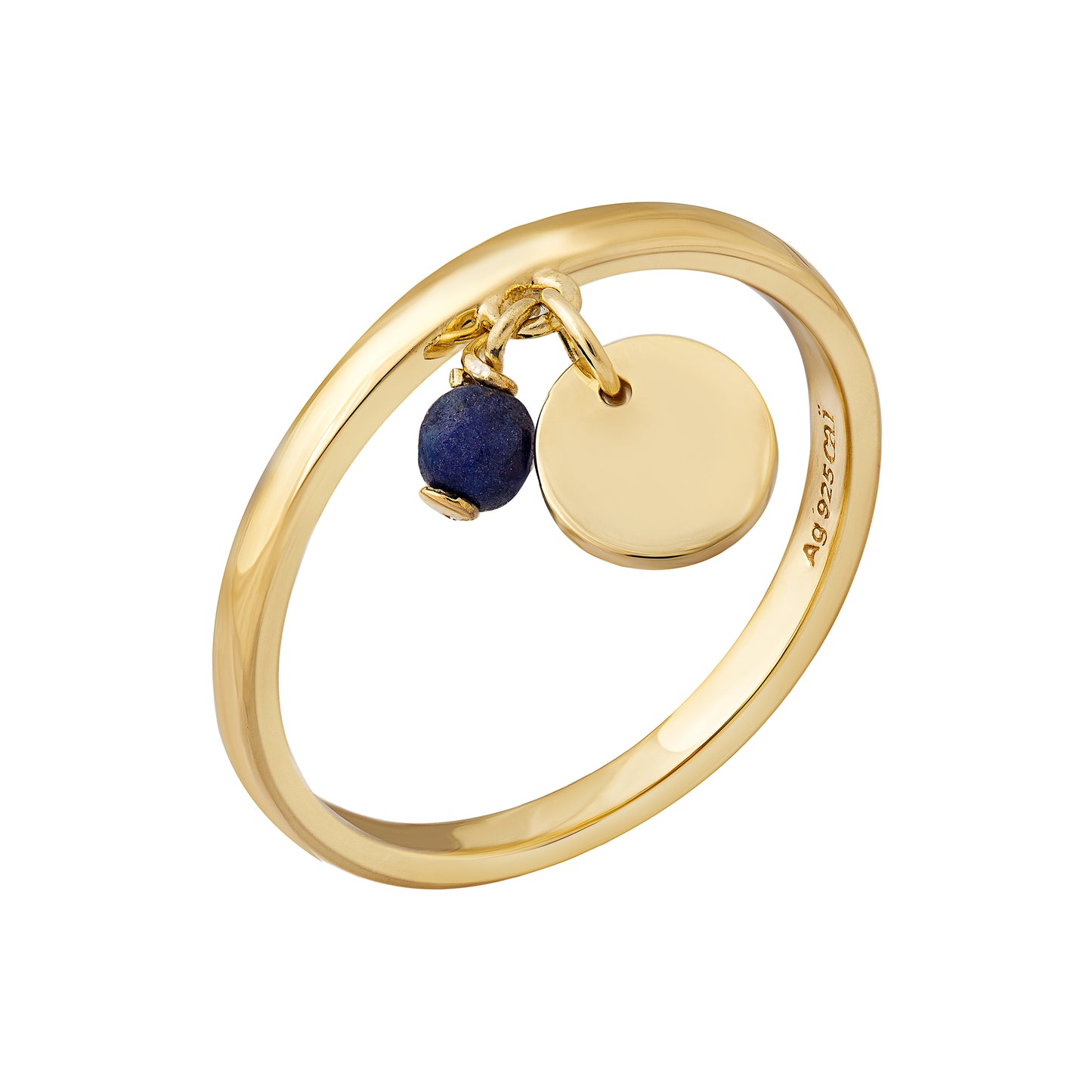cai Ring 925/- Sterling Silber vergoldet Lapislazuli