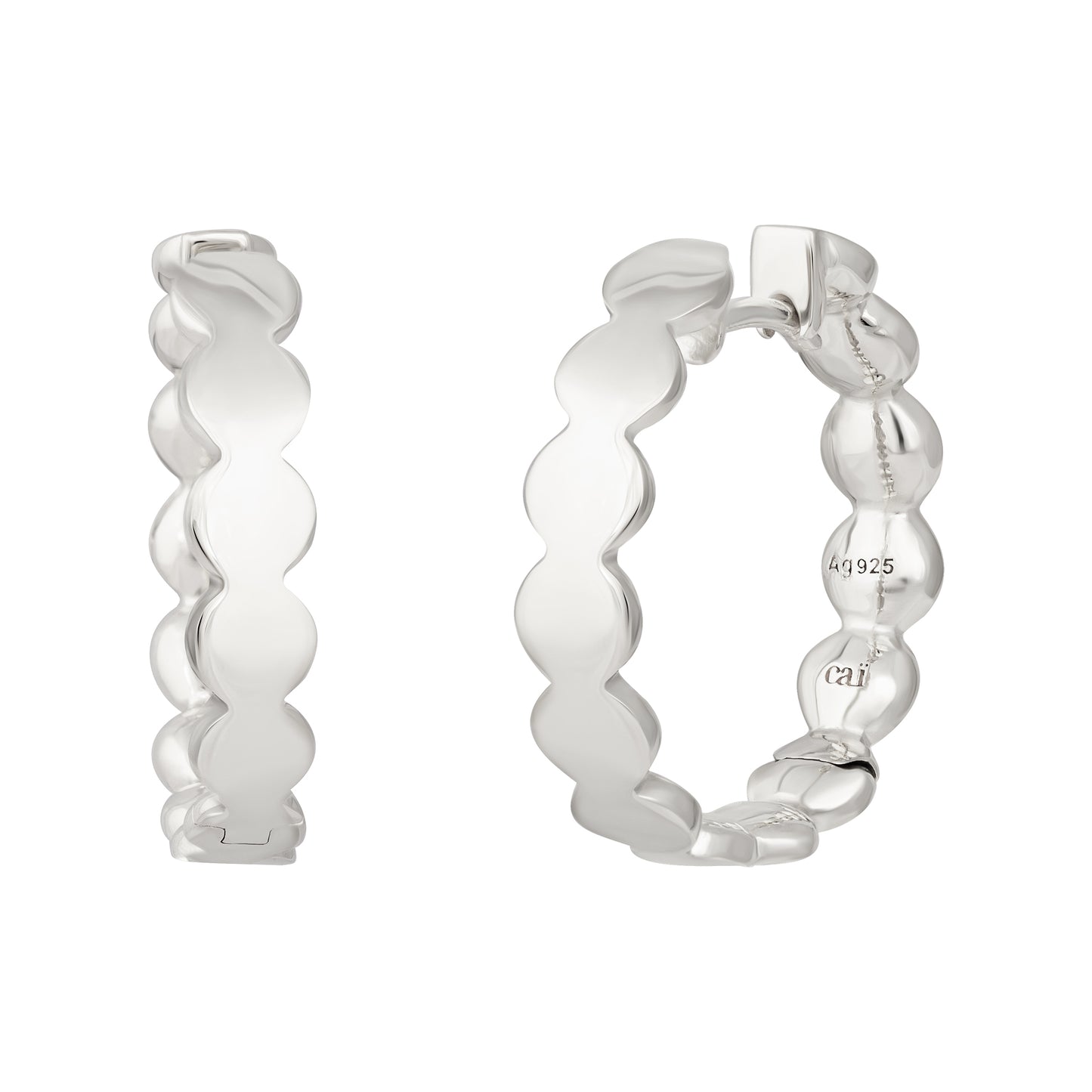 cai Creolen 925/- Sterling Silber rhodiniert 2,1cm ohne