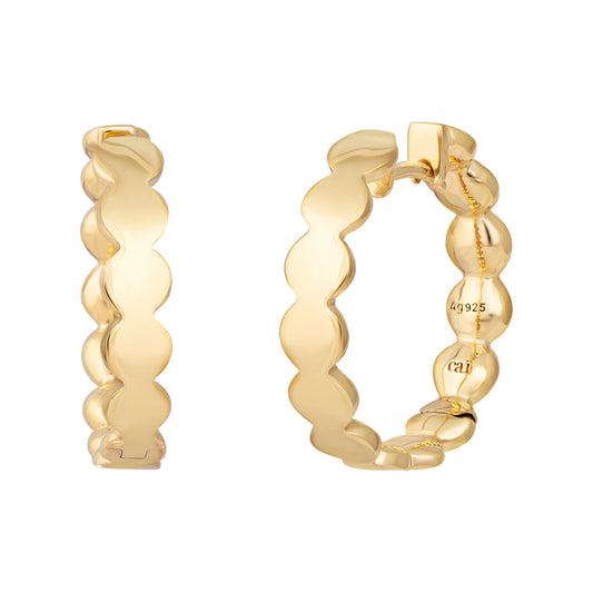 cai Creolen 925/- Sterling Silber vergoldet 2,1cm ohne