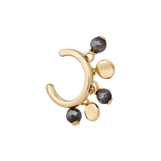 cai Ear Cuff 925/- Sterling Silber vergoldet 0,9cm Hämatit