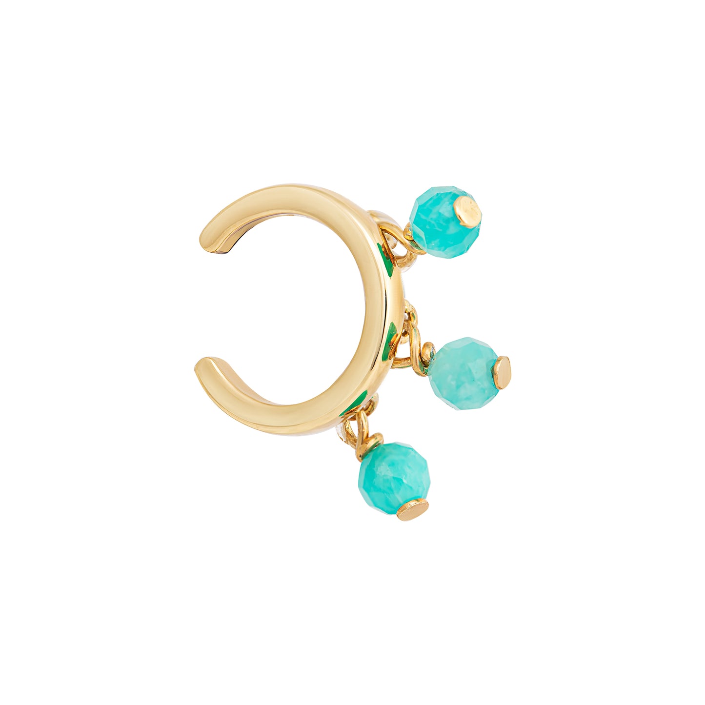 cai Ear Cuff 925/- Sterling Silber vergoldet 0,9cm Amazonit