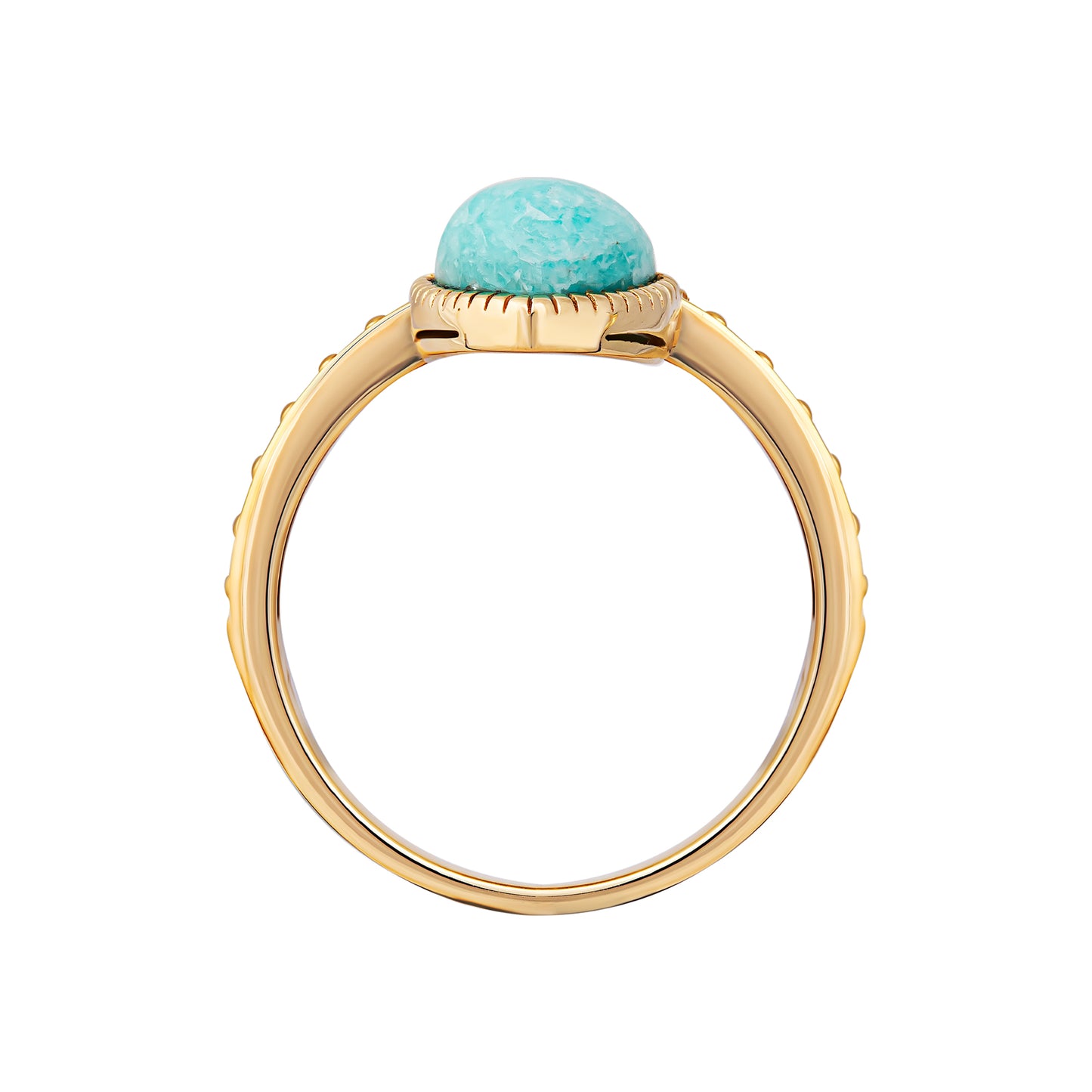 cai Ring 925/- Sterling Silber vergoldet Amazonit