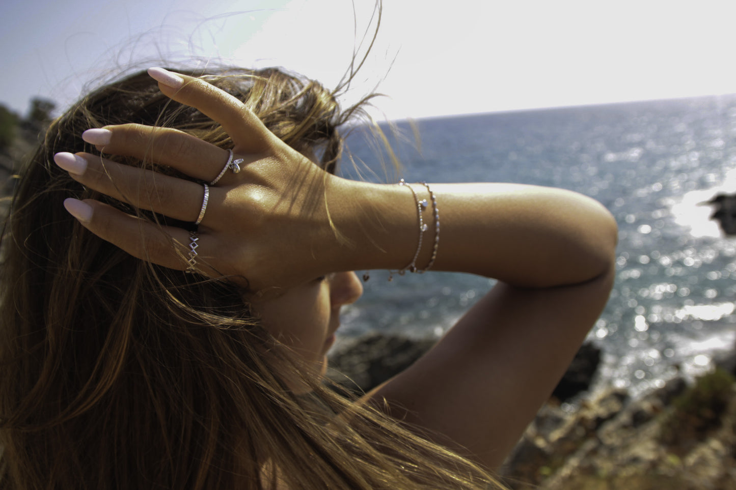 cai Ring 925/- Sterling Silber rhodiniert Zirkonia