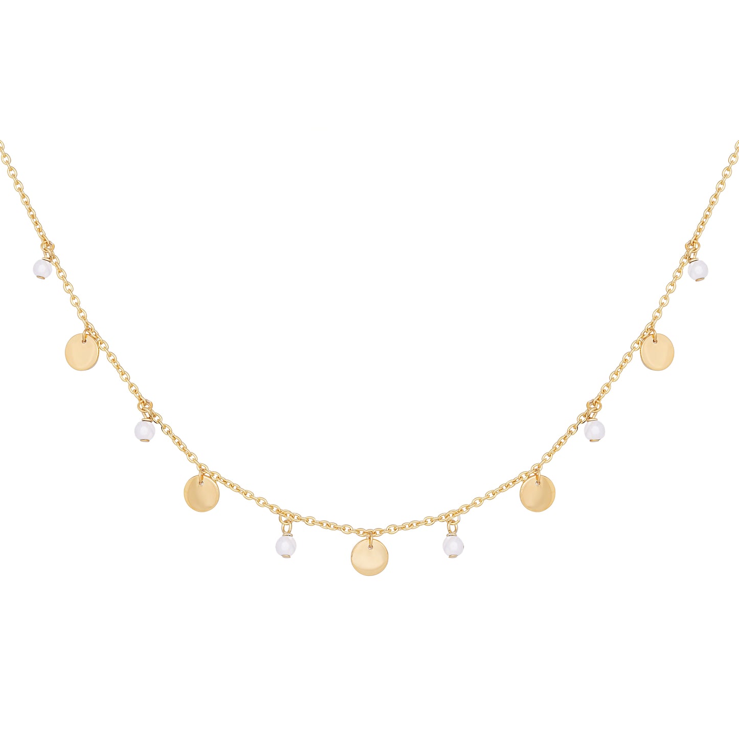 cai Collier Ankerkette 925/- Sterling Silber vergoldet 43,0cm Rosenquarz