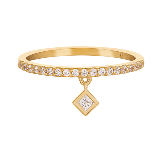 cai Ring 925/- Sterling Silber vergoldet Zirkonia